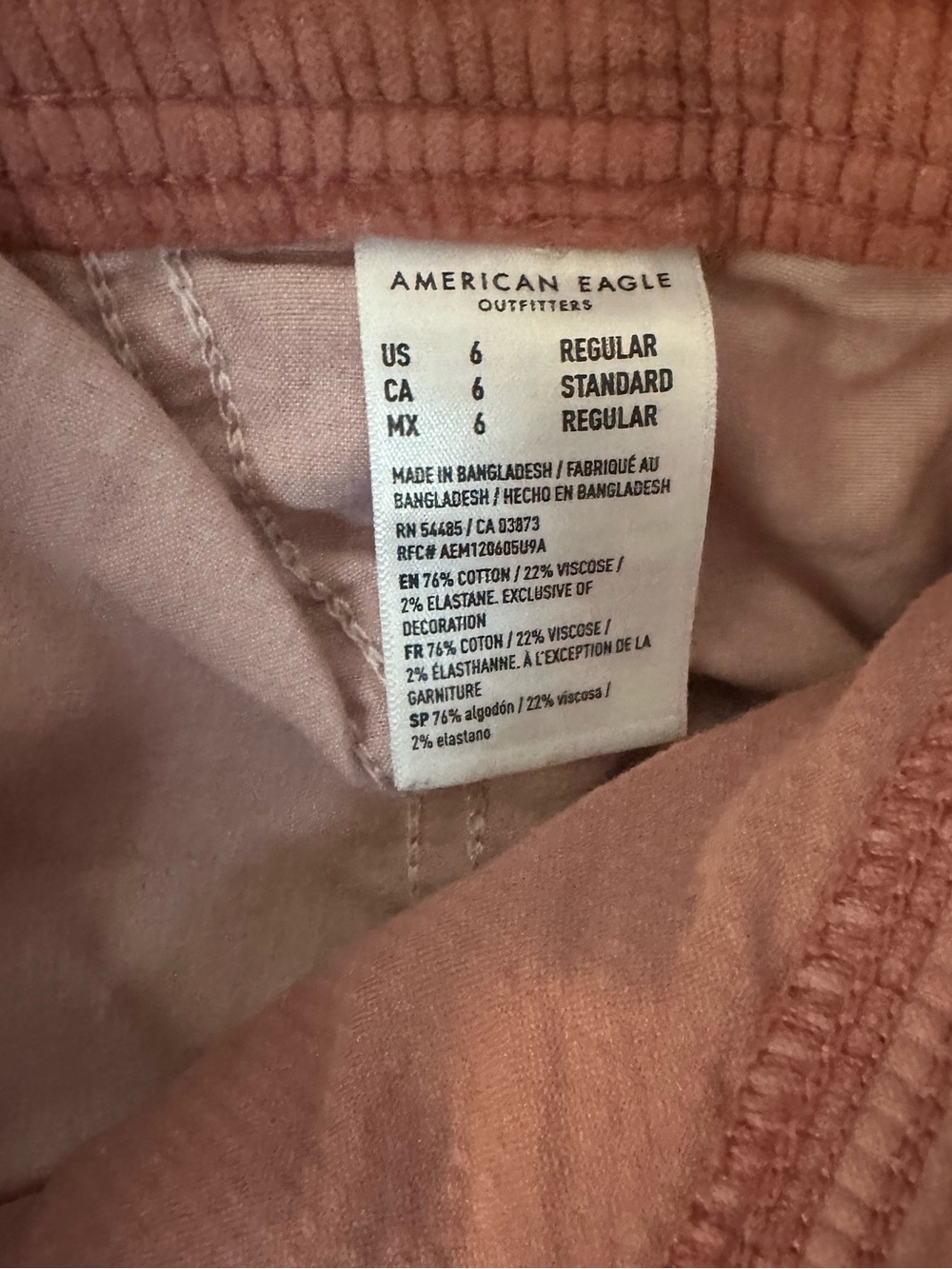 American Eagle Outfitters Corduroy Cargo Pants - Rose Pink - Picture 4 of 4